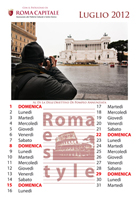 Calendario 2012 Roma Città Eterna